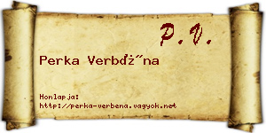 Perka Verbéna névjegykártya